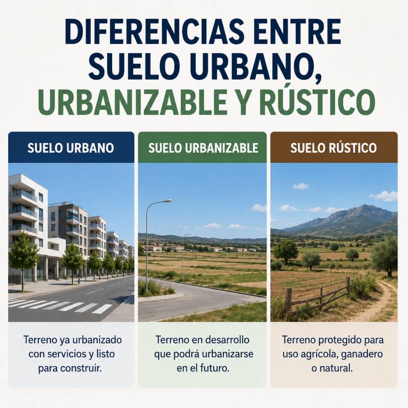 diferencias suelo urbano urbanizable rustico